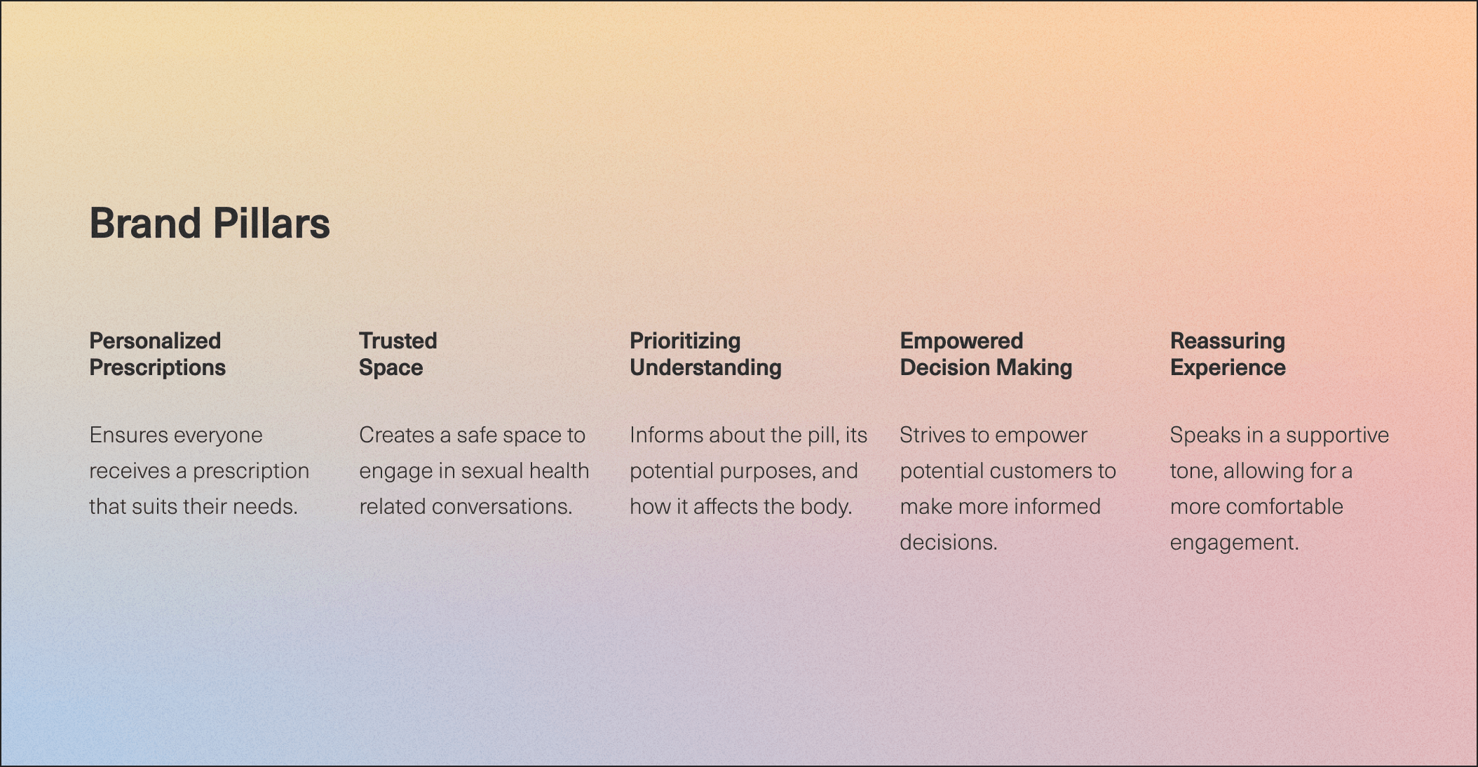 Pill Club brand pillars