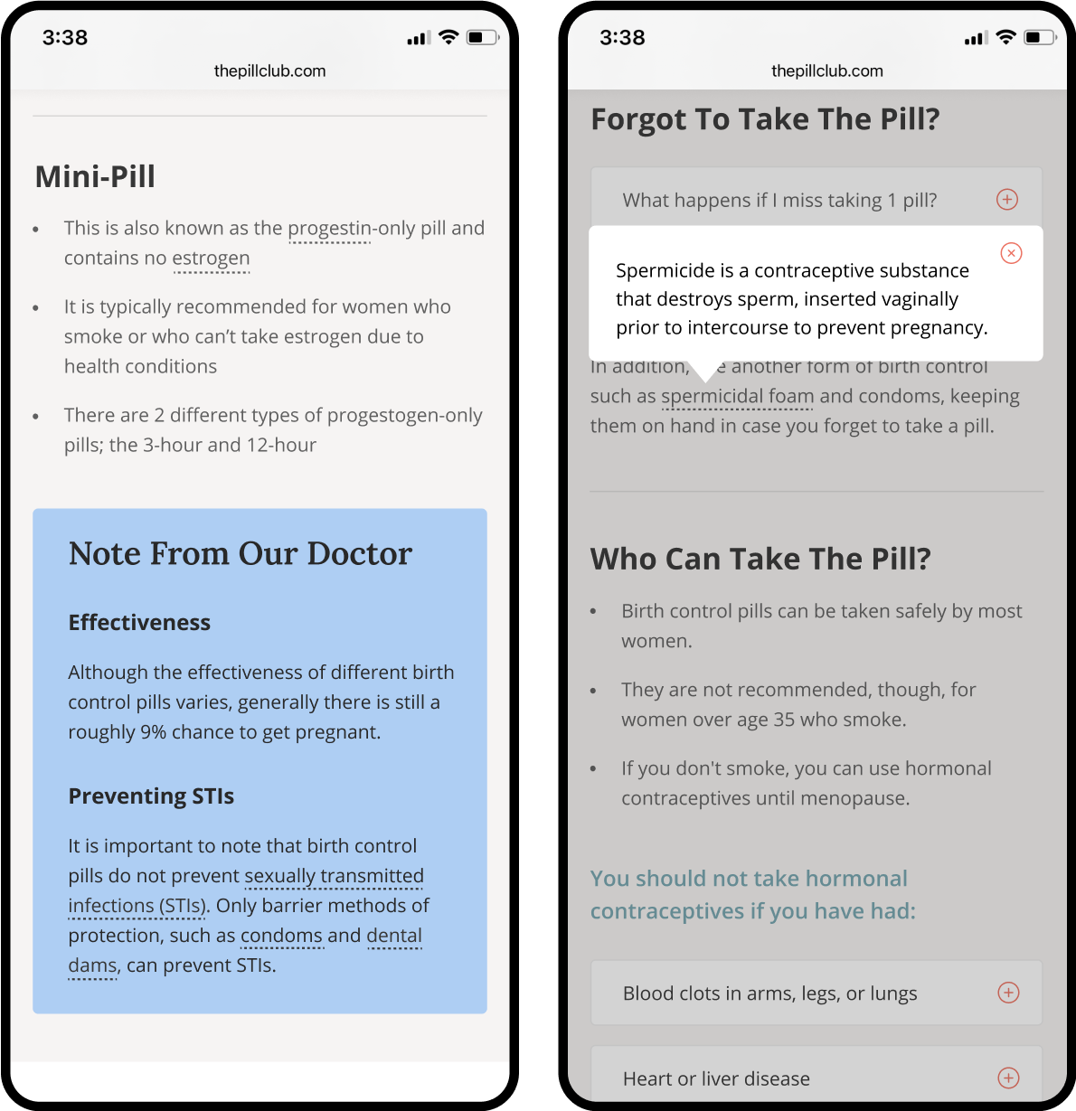 Learning resources about birth control pills