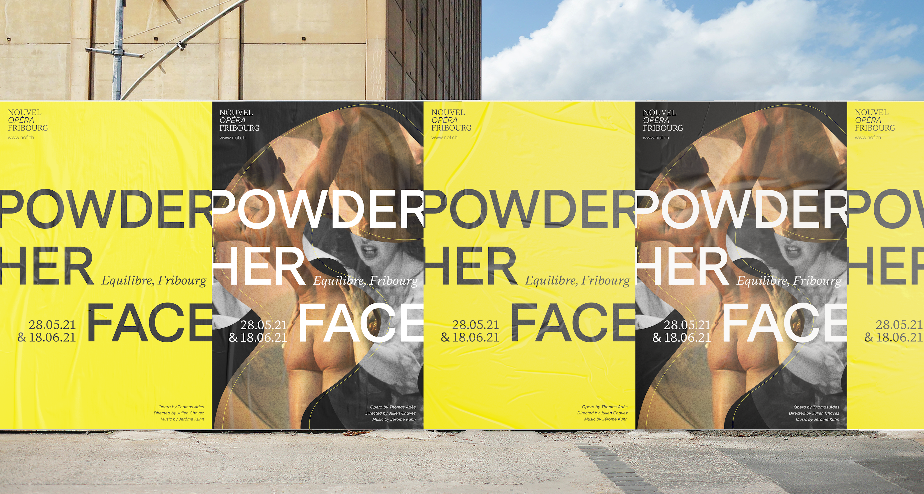 Mockup of posters along a sidewalk
