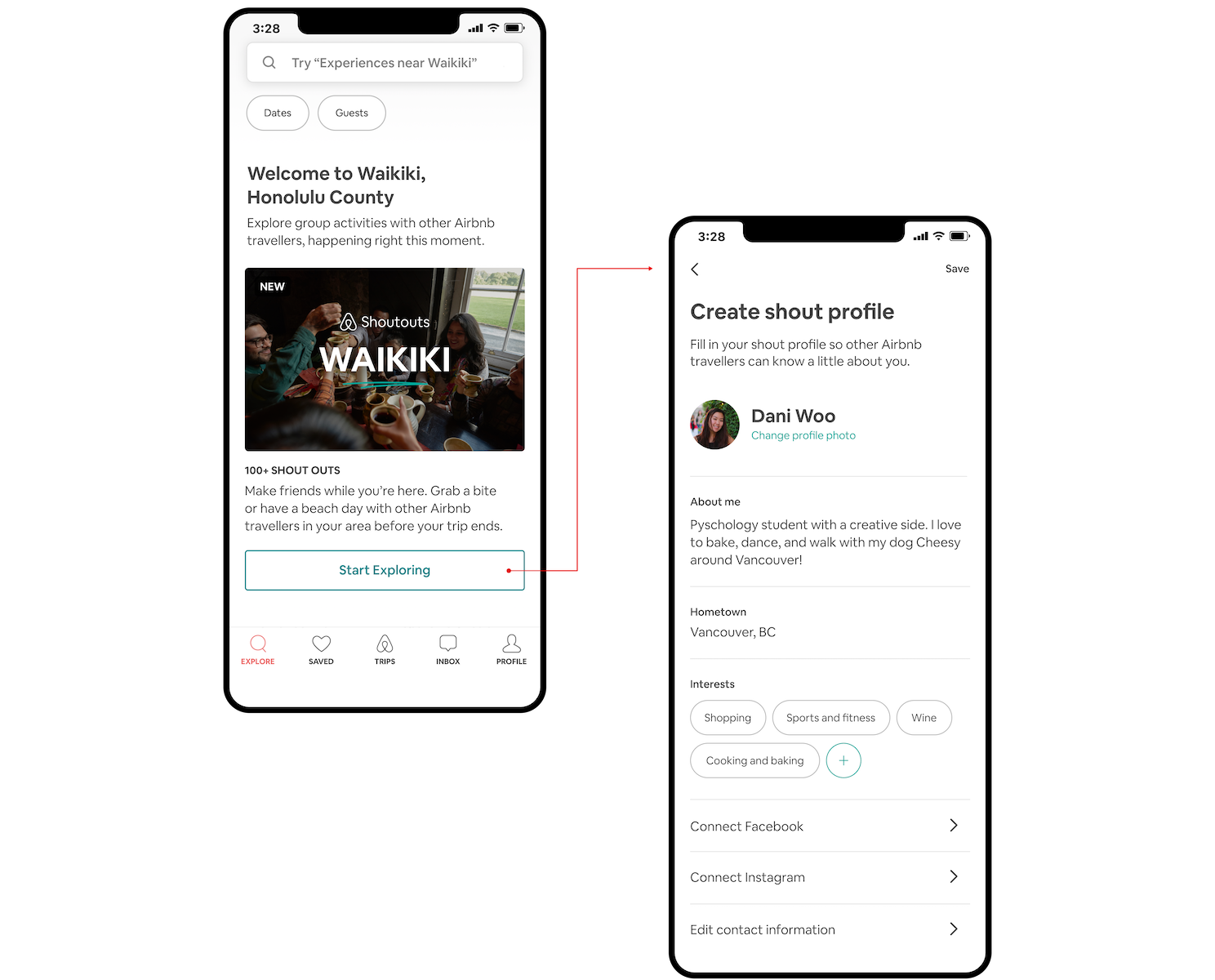 Profile creation page
